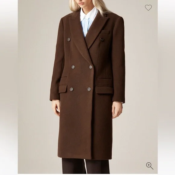 Alex Eagle X J. Crew Double-Breasted Overcoat Dark Brown Size 4 - Picture 2 of 13